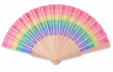 Logotrade promotional item image of: Rainbow wooden hand fan